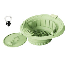 Multiuse Silicone Face Wash Bowl With Ice Tray And Debris Screen Green