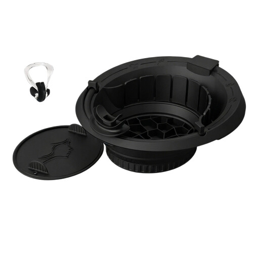 Sanitary Foldable Skin Therapy Bowl Having Separate Ice Chamber And Filter Black