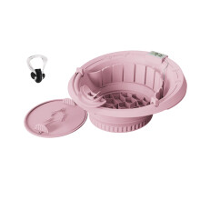 Ergonomic Silicone Face Dip Bowl With Temperature Checker For Dark Circle Reduction Pink