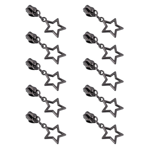 10Pcs #3 #5 Zipper Slider Replacement Zipper Pulls Bulk for Nylon Coil Zippers Black 5
