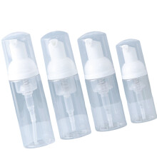 Foam Pump Bottle with Clear Body and Sealed Cap Soap 4 combinations Transparent color