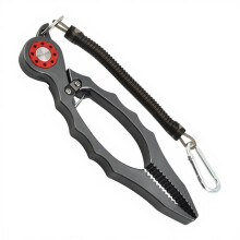 Fish Grippers Clamps with Coiled Strap Fish Mouth Grabber Fishing Accessories Dark Gray