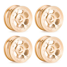 4Pcs Accuracy Machined Brass Rims Metal Wheel Hubs for 1/30 SCX30 Crawlers Six hole model