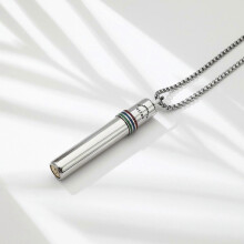 (Silver) Breathing Exercises Necklace Portable Anxiety Necklace Accessory for Portable Stress Relief and Relaxation Colorful