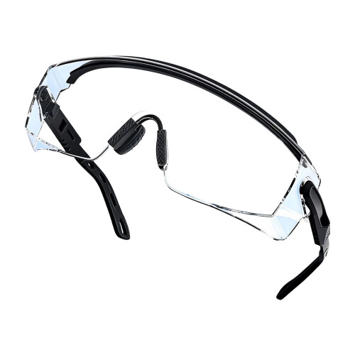 Clear Adjustable Frame Eyeglasses Impact Resistant for Cycling Skiing Running Black
