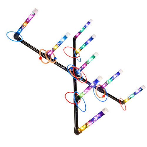LED LightUp Rings Toss Game Easy Setup Design Throwing Activity nine claws translucent