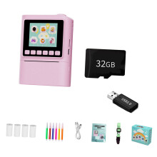 Pink Blue Purple Kids Camera Toy With Anti Drop Design And Large Screen Pink