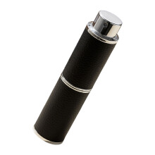 Practical Leather Perfume Atomizer Refillable Bottle For Everyday Tavel User Black