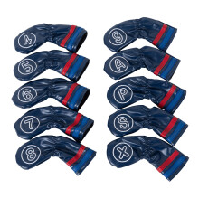 Weatherproofed Golf Irons Head Cover With Number Quickly Release For Training Deep Blue