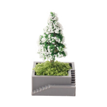 Detailed Green Potted Tree Leaf Dollhouses Decors Miniature Plastic Indoor Two colors