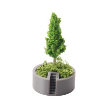 Realistic Potted Tree Leaf Dollhouses Decoration Mini Plastic Plant Toy Feature Dark green