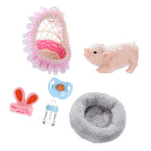 Miniature Reborns Pig Doll Figurine 5PCS Sensory Animal Figure Doll Nursing Toy pig1
