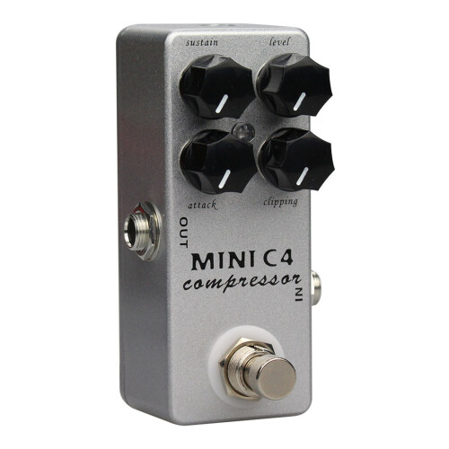 Guitar Effects Pedal With Precise Attack Sustain Knobs For Various Music Styles Silver