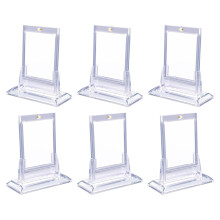 Transparent Plastic Card Holder With Magnetic Closure And Stand Included 6pcs