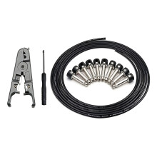 Professional 6.35mm Guitar Link Cable With Solderless Connectors For Pedal Board Black