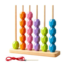 Children Wooden Building Blocks Learning Toy For Shape Color Recognition