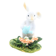 Resin Festival Theme Rabbit Statue Model Figurine For Doll House Scene Display Kettle