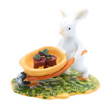 Simulation Resin Rabbit Figurine Statue For Easter Theme Doll House Decoration Cart