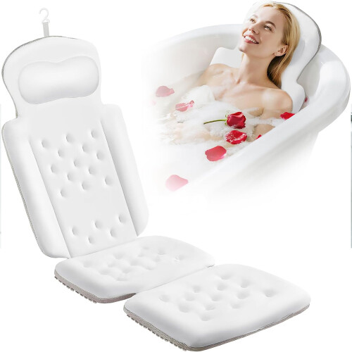 Full Body Bath Pillow Quick Drying High Elasticity Bathtub Cushion Hanging