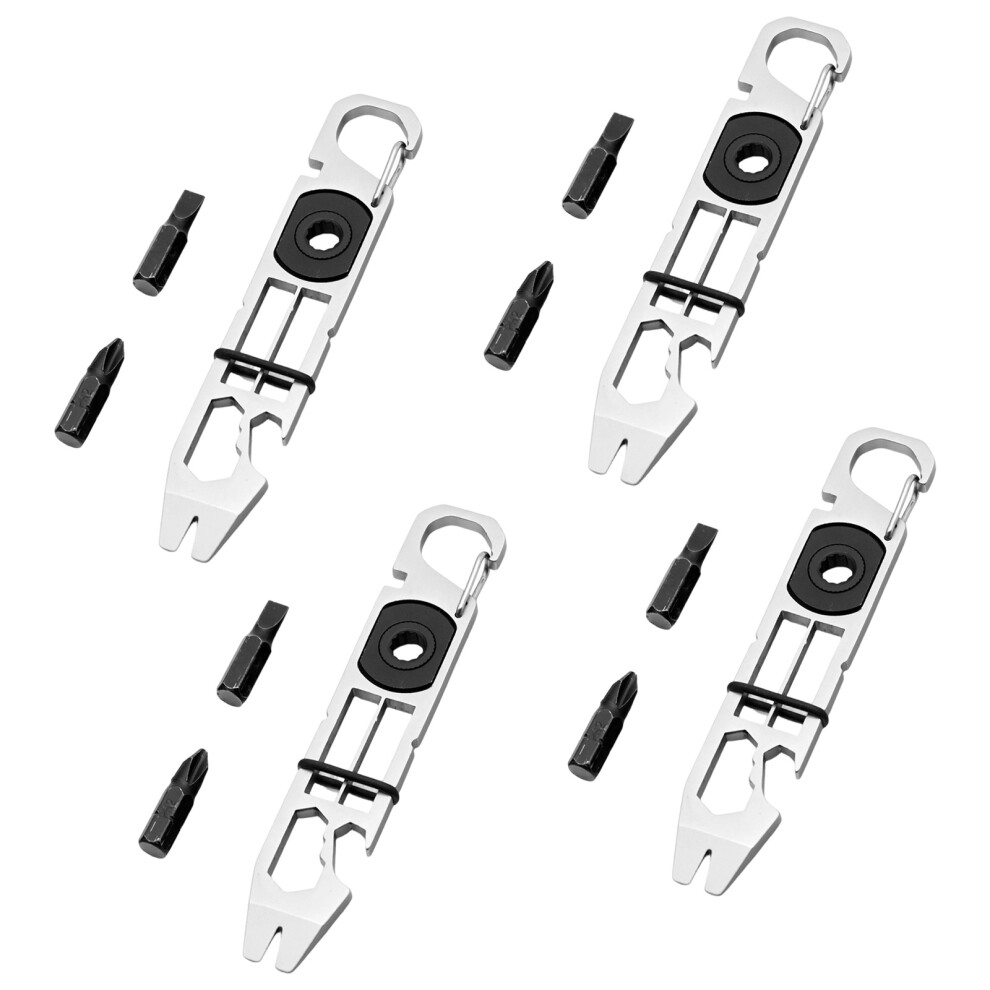 Steel Multipurpose Bottle Opener Key Holder Camping Hiking Multitool Keychain 4 7696002283768