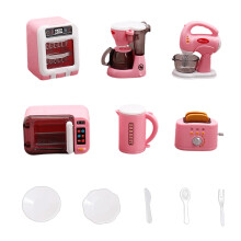 Tiny Pretend Play Household Items 11Pcs Doll Accessories Educational Toy Pink