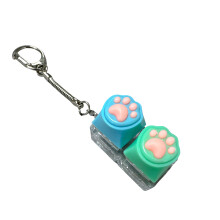 Fun Puss Foot Design Keycap Keyring Pendant Reduce Stress During Work Or Study B