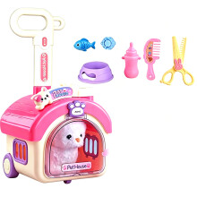 Adorable Pull Along Travel Case with Interactive Plush Animal Friend for Kids PK C
