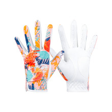 Women Sport Golf Gloves Breathable Sweat Absorption PU Fabric Golf Gloves Red 21