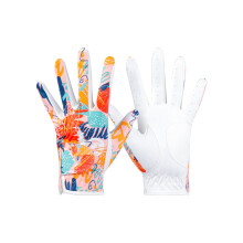 Women Sport Golf Gloves Breathable Sweat Absorption PU Fabric Golf Gloves Red 18
