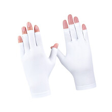 Womens Ice Silk Cooling Golf Gloves Breathable Polyester Golf Gloves for Womens White