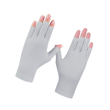Ice Silk Golf Gloves For Women Breathable Polyester Thin Golf Gloves for Playing Grey
