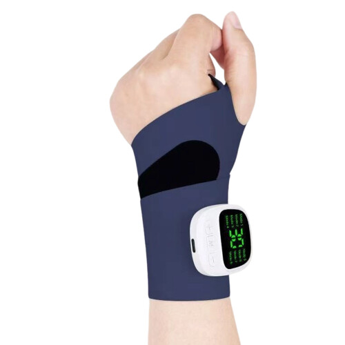 Polyester Wristband Electric Wrist Massager Elastic Support Suitable for Workout Navy Blue