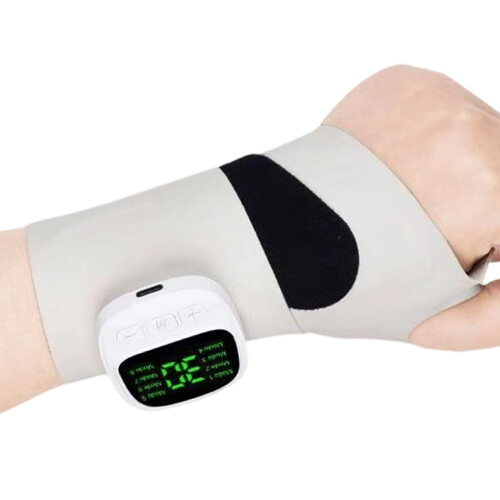 Comfortable Sports Wrist Brace Muscle Stimulator Polyester Texture Flexible White