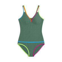 Women 1 Piece High Waist Monokini Swimsuit For Swimming Surfing Sunbathing Green L