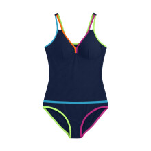 Women 1 Piece Racerback Monokini Bathing Suit For Swimming Sunbathing Beach Navy blue L