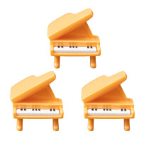 Set of 3pcs Miniature Plastic Piano Guitar Models For Gift Giving And Collecting 3