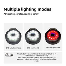 Lampe D'Extérieur avec Mètre Ruban, Guirlande Lumineuse D'Ambiance, Bande Lumineuse pour Auvent, Lampe de Tente D'Extérieur à LED, Rangement à