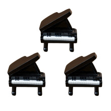 3pc Detailed Miniature Piano And Guitar Models For Doll Room Scene And Displays 1