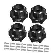Accuracy Machined Aluminum Wheel Adapter Compatible with 1/10 Vehicle 12mm Black 14mm