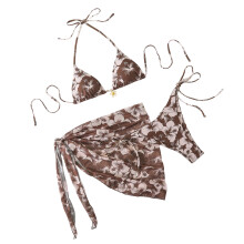 Lovely Floral Pattern Tankini Set Adjustable Strap Swimwear For Women Swim Color XL
