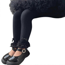 (XL, Black) Soft Elastic Pantyhose Children's Leggings Solid Pantyhose Trend Long Stockings for Daily Wear & School Activity White socks with pin XL
