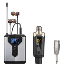Wireless in-Ear Monitor System Portable and Rechargeable Transmitter and Receiver for Stage Performance A