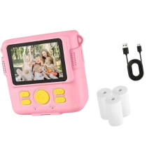 Kids Instantly Camera Toy With Thermal Printing Paper USB Charging Digital Camera Pink