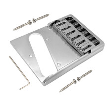 Correct 6 String Holder Guitar Bridge In Solid Brass For Fine Adjustment Control Silver