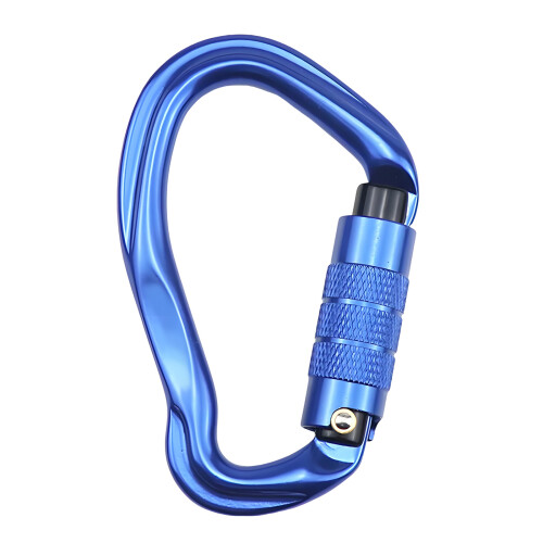 Stable Asymmetric Auto Lock Carabiner for Professional and Entertaining Use Blue