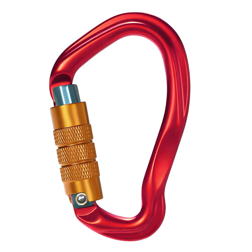 Ergonomic Auto Locking Carabiner for Secure and Efficient Climbing Experience Red