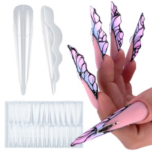 150Pieces Ballet Style Nail Templates Quick Curing Nail Molds Easy Application