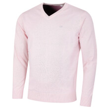 (L, Pink) Calvin Klein Mens 2026 V-Neck Soft Cotton Easy Care Golf Sweater