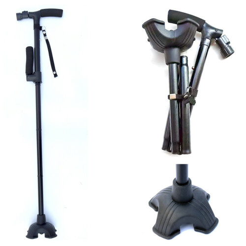 Simple Transport Extending Walking Aid Including double holds And Motion Absorption