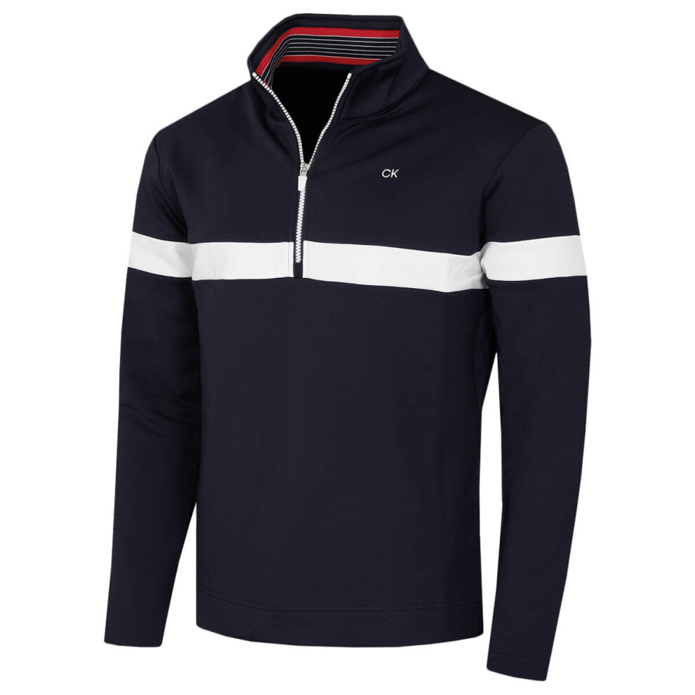 Calvin Klein (M, Navy) Mens 2026 Scale Ck Insul-Lite 1/2 Zip Golf Sweater